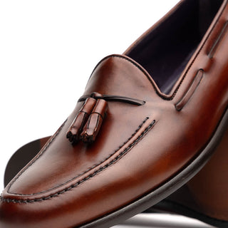 Zelli Italia Franco Men's Shoes Cognac Calf-Skin Tassel Loafer (ZEL1027)