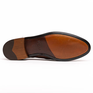 Zelli Italia Franco Men’s Shoes Brown Ostrich Skin Tassel Loafer (ZEL1015)