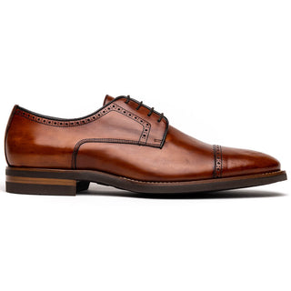Zelli Italia Giovanni Men's Shoes Cognac Calf-Skin Leather Cap-toe Oxford (ZEL1038)