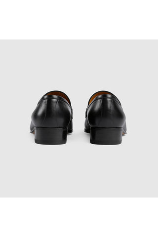 Gucci 624720 1066 Black Calf-Skin Leather with Web and Interlocking G Tassels Loafers (GGM1721)-AmbrogioShoes