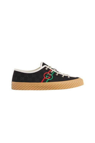 Gucci 703032 FAA5A 1182 Black Canvas Interlocking G Trainer Sneakers (GGM1738)-AmbrogioShoes