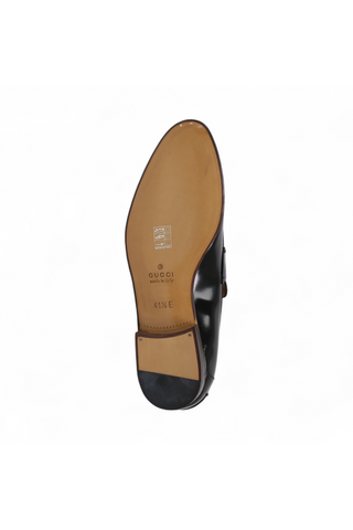 Gucci Men's Designer Shoes Black Leather Loafers with Logo Style 181797 (GGM1507)-AmbrogioShoes