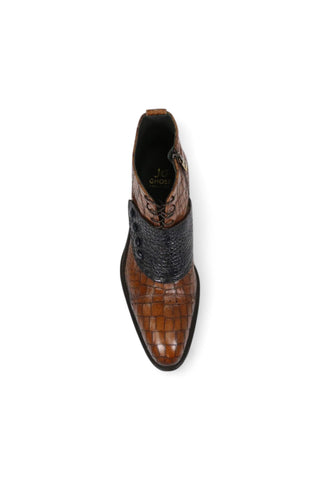 Jo Ghost 1788 Luisiana Crocodile Print Leather Ankle Boots (JG5322)-AmbrogioShoes