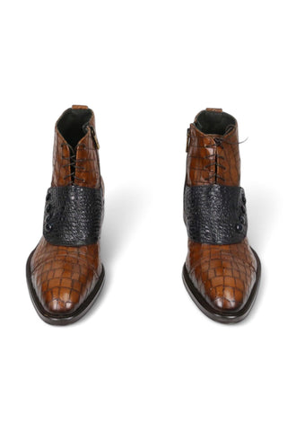Jo Ghost 1788 Luisiana Crocodile Print Leather Ankle Boots (JG5322)-AmbrogioShoes