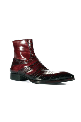 Jo Ghost 2727 BIS Crocodile Print / Buffalo Leather Ankle Boots (JG5302)-AmbrogioShoes