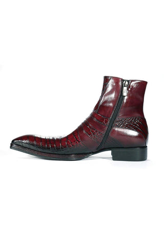Jo Ghost 2727 BIS Crocodile Print / Buffalo Leather Ankle Boots (JG5302)-AmbrogioShoes