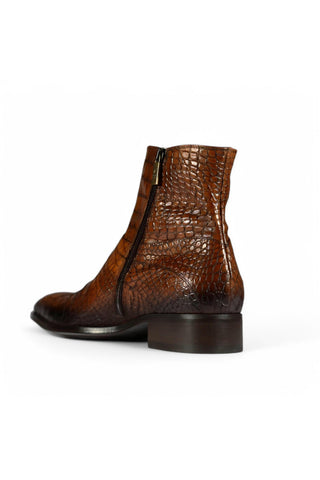 Jo Ghost 2727 BIS Crocodile Print / Leather Ankle Boots-AmbrogioShoes