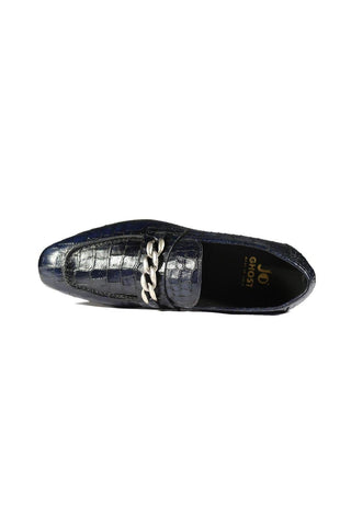 Jo Ghost 2955 Crocodile Print Leather Chain Loafers (JG5312)-AmbrogioShoes