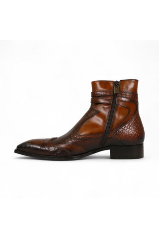 Jo Ghost 4764 Louisiana Crocodile / Lizard Print Leather Boots (JG5323)-AmbrogioShoes
