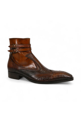 Jo Ghost 4764 Louisiana Crocodile / Lizard Print Leather Boots (JG5323)-AmbrogioShoes