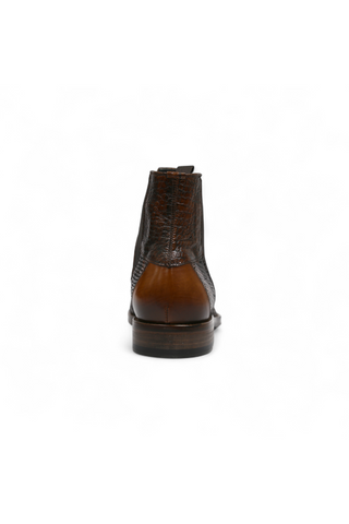 Jo Ghost 4776 Brown Multi Texture Print Leather Boots (JG5365)-AmbrogioShoes