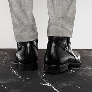 Zelli Italia 45-600 Men's Shoes Black Calf-Skin Leather Jodphur Boot (ZEL1071)