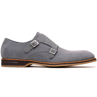 Zelli Italia Legerra Men's Shoes Gray Goat-Skin Suede Monk-Strap (ZEL1073)