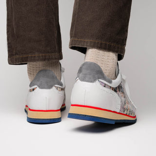 Zelli Italia Leo Men's Shoes Gray Multi Goat-Skin Suede Sneaker (ZEL1060)ueded Italian Goatskin Sneakers Grey Multi