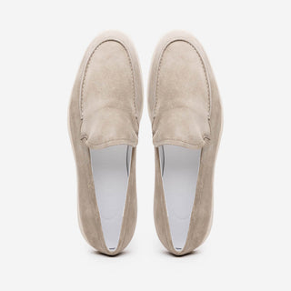 Zelli Italia Livorno Men's Shoes Bone Goat-Skin Suede Slip-On Loafer (ZEL1030)