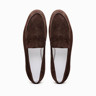 Zelli Italia Livorno Men's Shoes Mocha Goat-Skin Suede Slip-On Loafer (ZEL1030)