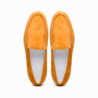 Zelli Italia Livorno Men's Shoes Cognac Goat-Skin Suede Slip-On Loafer (ZEL1030)