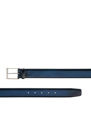 Magnanni 1177 Viento Men's Wind Royal Blue Patina Calf-Skin Leather Belt (MAGB1007)-AmbrogioShoes