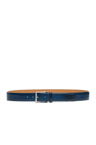 Magnanni 1177 Viento Men's Wind Royal Blue Patina Calf-Skin Leather Belt (MAGB1007)-AmbrogioShoes