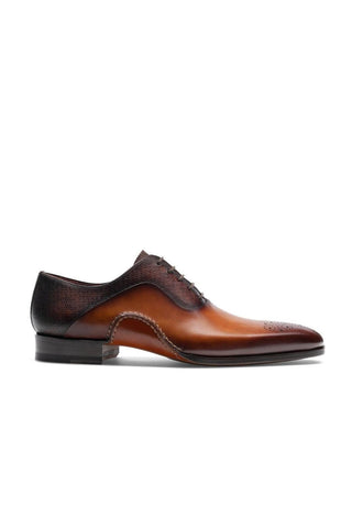 Magnanni 20120 Sanchez II Two-Tone Brown Grabado Print / Calf-Skin Leather Oxfords (MAGS1004)-AmbrogioShoes