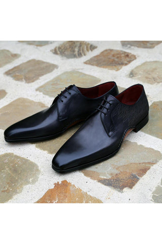 Magnanni 24834 Hayos Gray Laser Print / Calf-Skin Leather Derby (MAGS1132)-AmbrogioShoes