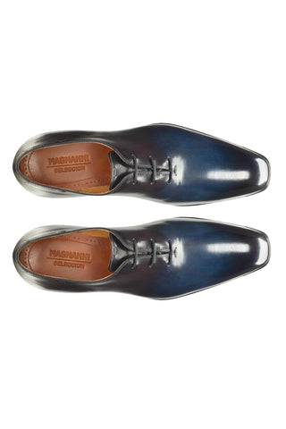 Magnanni Alexander 22972 Navy & Gray Calf-Skin Leather Whole-Cut Oxfords (MAGS1108)-AmbrogioShoes