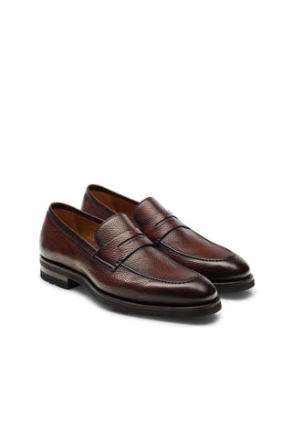 Magnanni Matlin III 24671 Brown Full Grain Leather Casual Penny Loafers (MAGS1109)-AmbrogioShoes