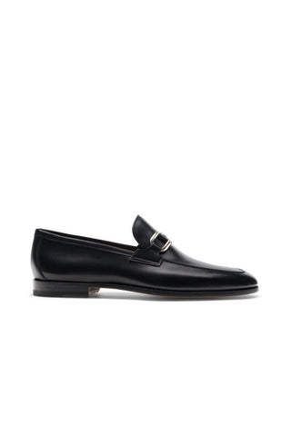 Magnanni Silvano 24385 Black Calf-Skin Leather Buckle Slip-On Loafers (MAGS1139)-AmbrogioShoes