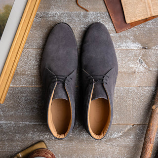 Zelli Italia Marco Men's Shoes Gray Calf-Skin Suede Chukka Boot (ZEL1067)