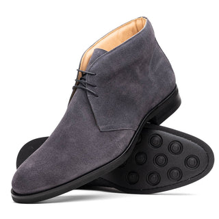 Zelli Italia Marco Men's Shoes Gray Calf-Skin Suede Chukka Boot (ZEL1067)
