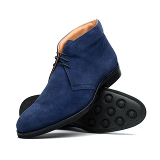Zelli Italia Marco Men's Shoes Navy Calf-Skin Suede Chukka Boot (ZEL1067)