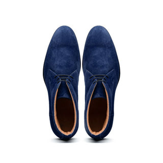 Zelli Italia Marco Men's Shoes Navy Calf-Skin Suede Chukka Boot (ZEL1067)