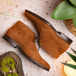 Zelli Italia Marco Men's Shoes Tobacco Calf-Skin Suede Chukka Boot (ZEL1067)