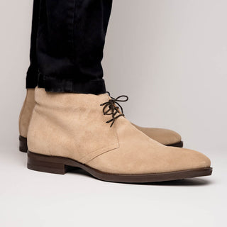 Zelli Italia Marco Men's Shoes Sand Calf-Skin Suede Chukka Boot (ZEL1067)