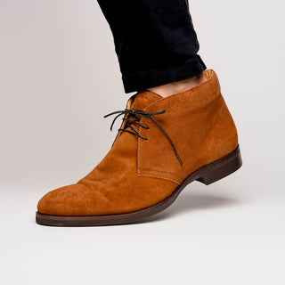 Zelli Italia Marco Men's Shoes Tobacco Calf-Skin Suede Chukka Boot (ZEL1067)