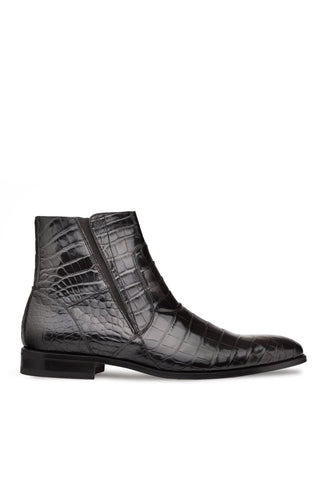 Mezlan 3663-J Belucci Black Exotic Alligator Zipper Boots (MZ3699)-AmbrogioShoes