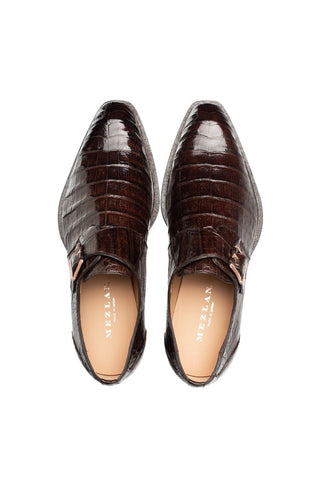 Mezlan Gigolo 50056-F Exotic Crocodile Single Monk Strap (MZ3756)-AmbrogioShoes