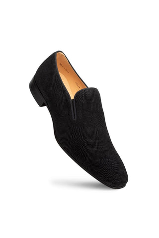 Mezlan Notte 20958 Black Glass Suede Slip On Loafers (MZ3698)-AmbrogioShoes