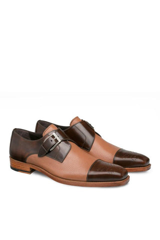Phoenix Leather & Deer Single Monk-Strap-Dellamoda