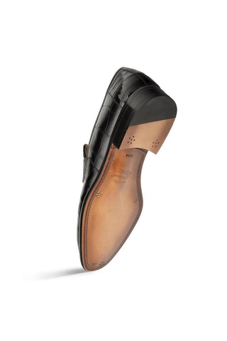 Mezlan Piccolo 4954-J Alligator Skin Split-Toe Penny Loafers (MZ3661)-AmbrogioShoes