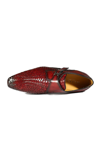Mezlan S20271 Woven / Calf-Skin Leather Opanka Monk-Straps Loafers (MZ3484)-AmbrogioShoes