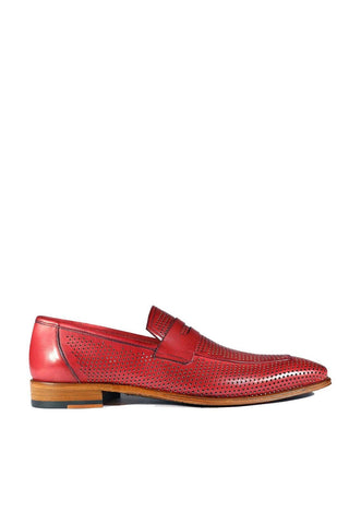 Mezlan S20296 Perforated Leather Classic Penny Loafers (MZ3482)-AmbrogioShoes