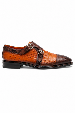 Mezlan SX4957-SP Ostrich / Lizard Double Monk-Strap-AmbrogioShoes
