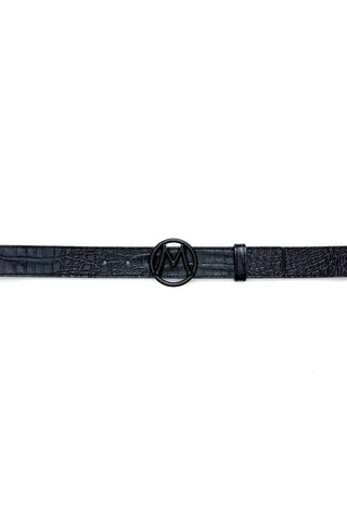 Mezlan SXB11491F Men's Crocodile Skin Circle Icon Belt (MZB1204)-AmbrogioShoes