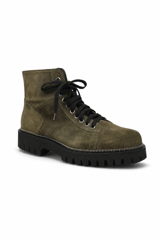 Cesare Paciotti Luxury Italian Men's Designer Shoes Vit Camoscio Militare Green Suede Boots (CPM3074)