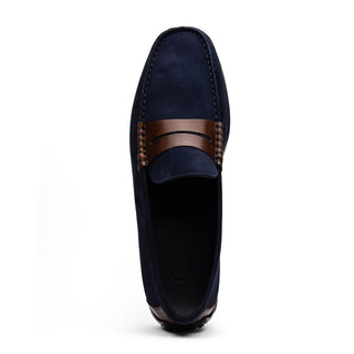 Zelli Italia Monza Men's Shoes Navy & Chesnut Calf-Skin Suede Driver (ZEL1045)
