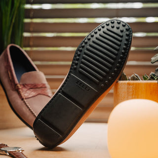 Zelli Italia Monza Men's Shoes Candy Calf-Skin Suede & Crocodile Skin Driver (ZEL1044)