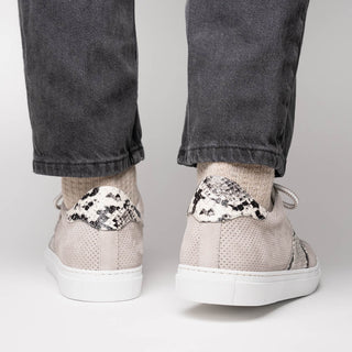 Zelli Italia Olympias Men's Shoes Gray Python Skin / Suede Goat-Skin Sneaker (ZEL1058)