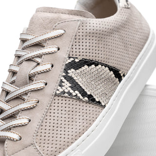 Zelli Italia Olympias Men's Shoes Gray Python Skin / Suede Goat-Skin Sneaker (ZEL1058)