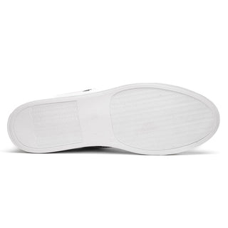 Zelli Italia Olympias Men's Shoes Gray Python Skin / Suede Goat-Skin Sneaker (ZEL1058)